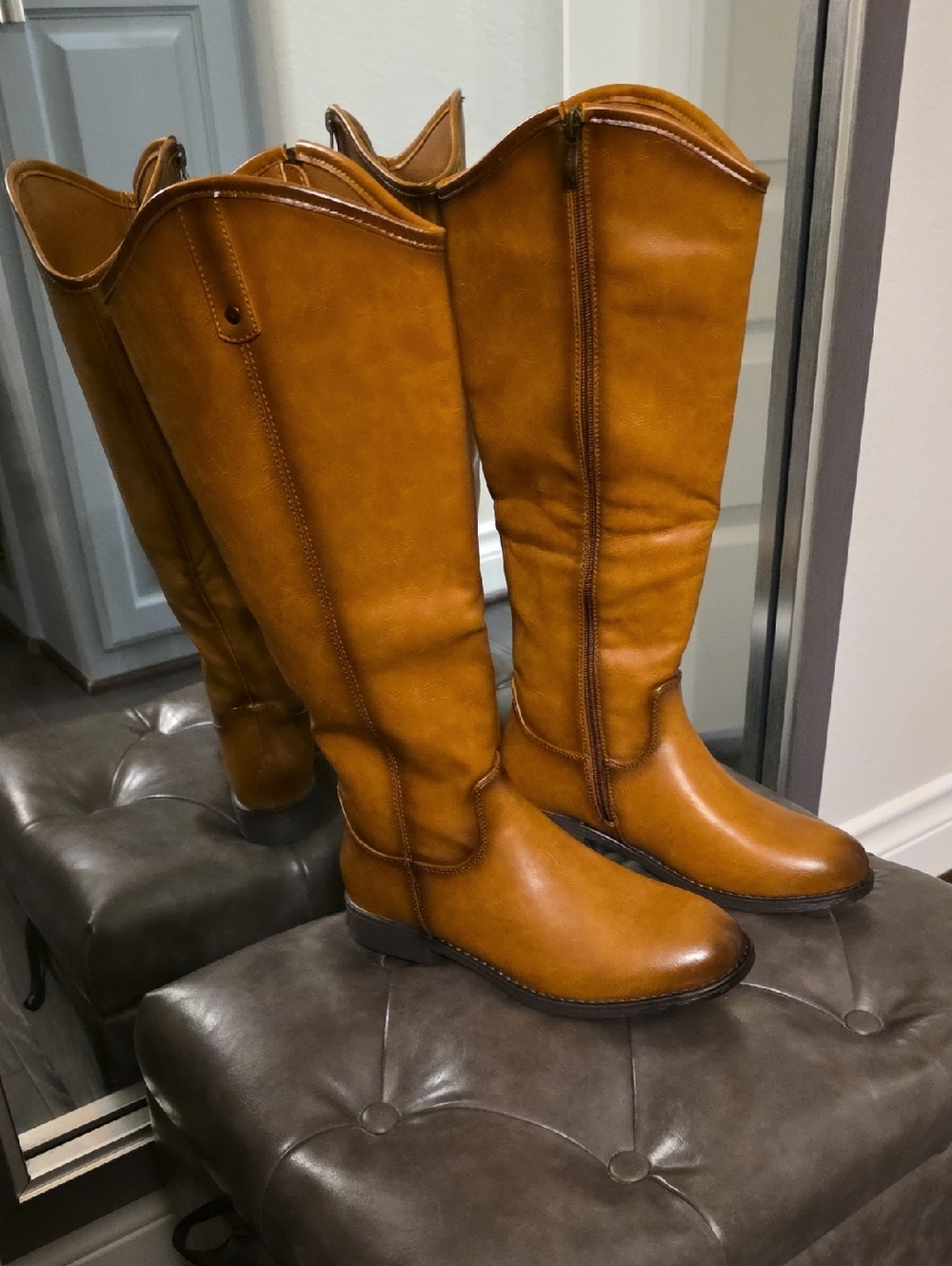 Women’s Over-the-Knee Riding Boots in Cognac